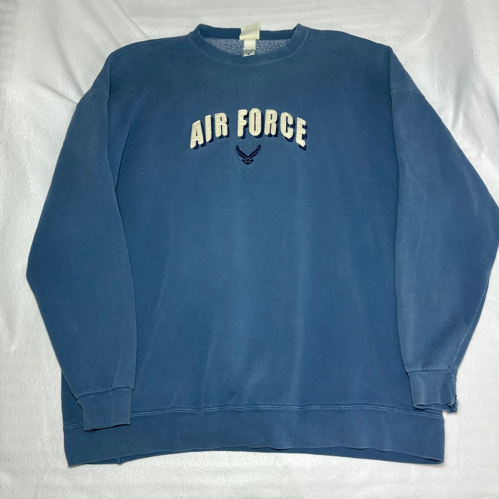 Vintage Oarsman 913 US Air Force Sweatshirt Blue Distressed Crewneck Mens 2X